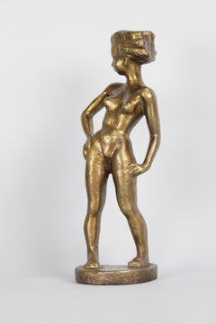 Sigge Berggren, Swedish Modernist Nude Bronze Sculpture, 1940s
