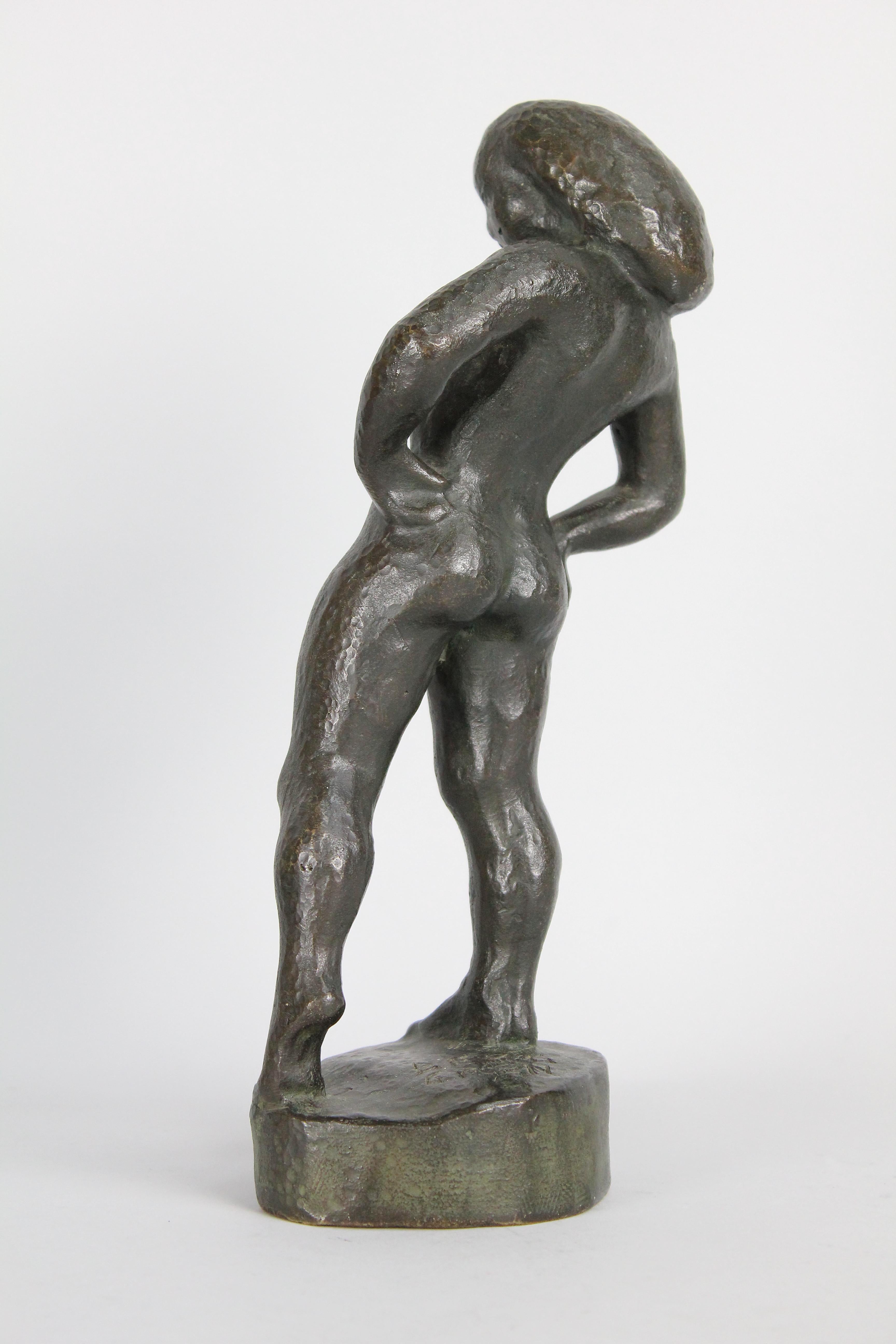Cast Sigge Berggren, Swedish Modernist Nude Bronze Sculpture, 1940s For Sale