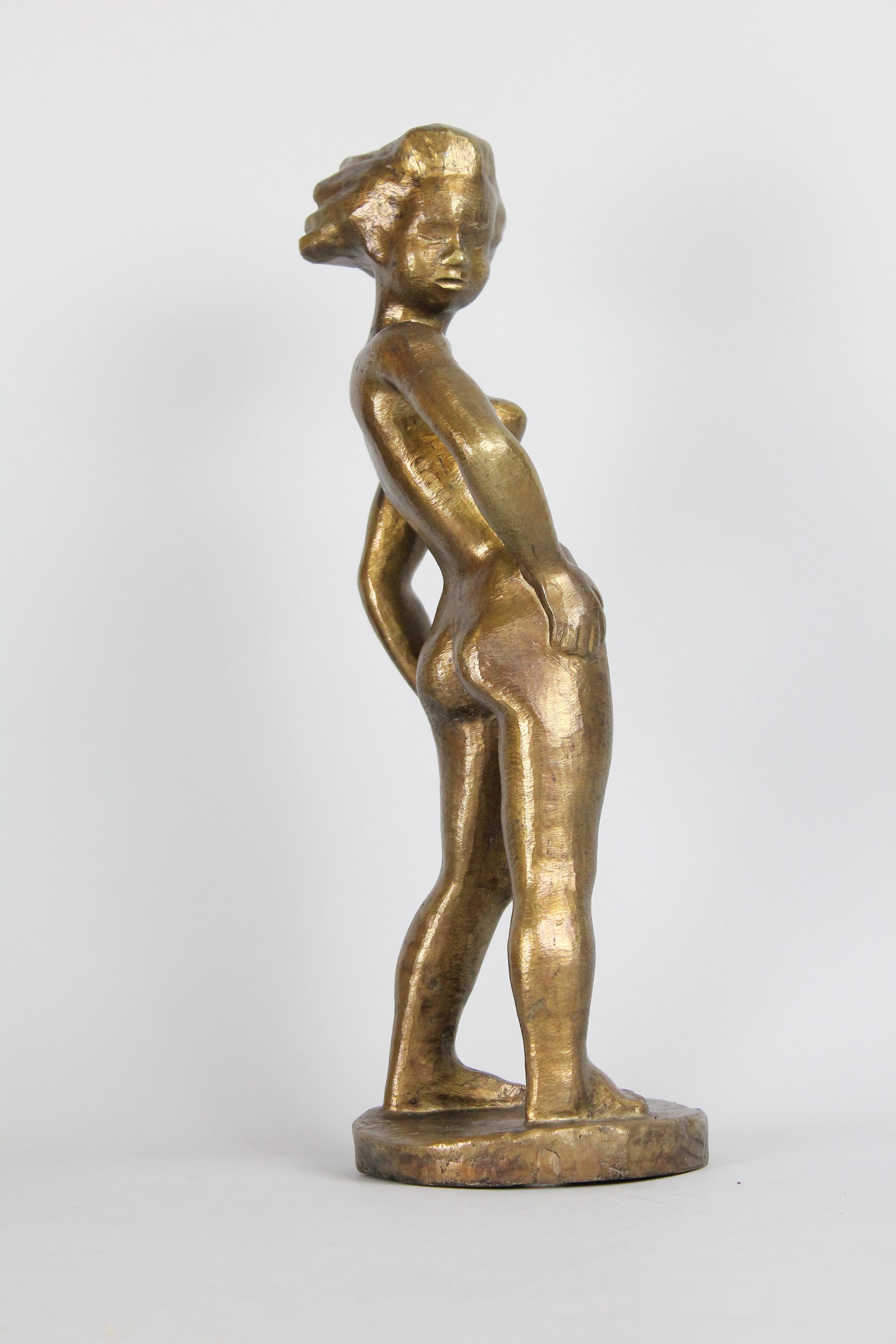 Sigge Berggren, Swedish Modernist Nude Bronze Sculpture, 1940s 1