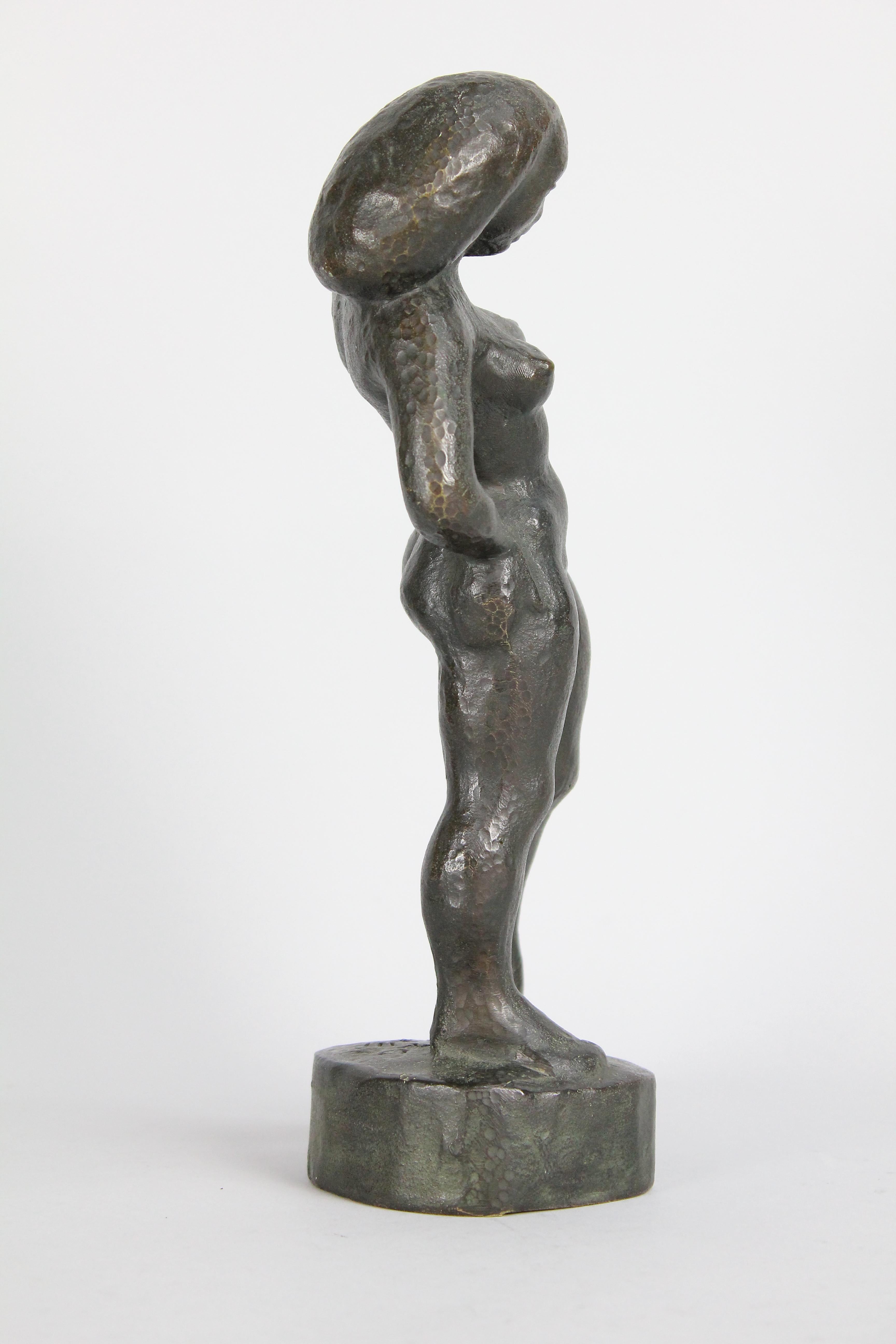 Sigge Berggren, Escultura modernista sueca de bronce desnudo, década de 1940 siglo XX en venta