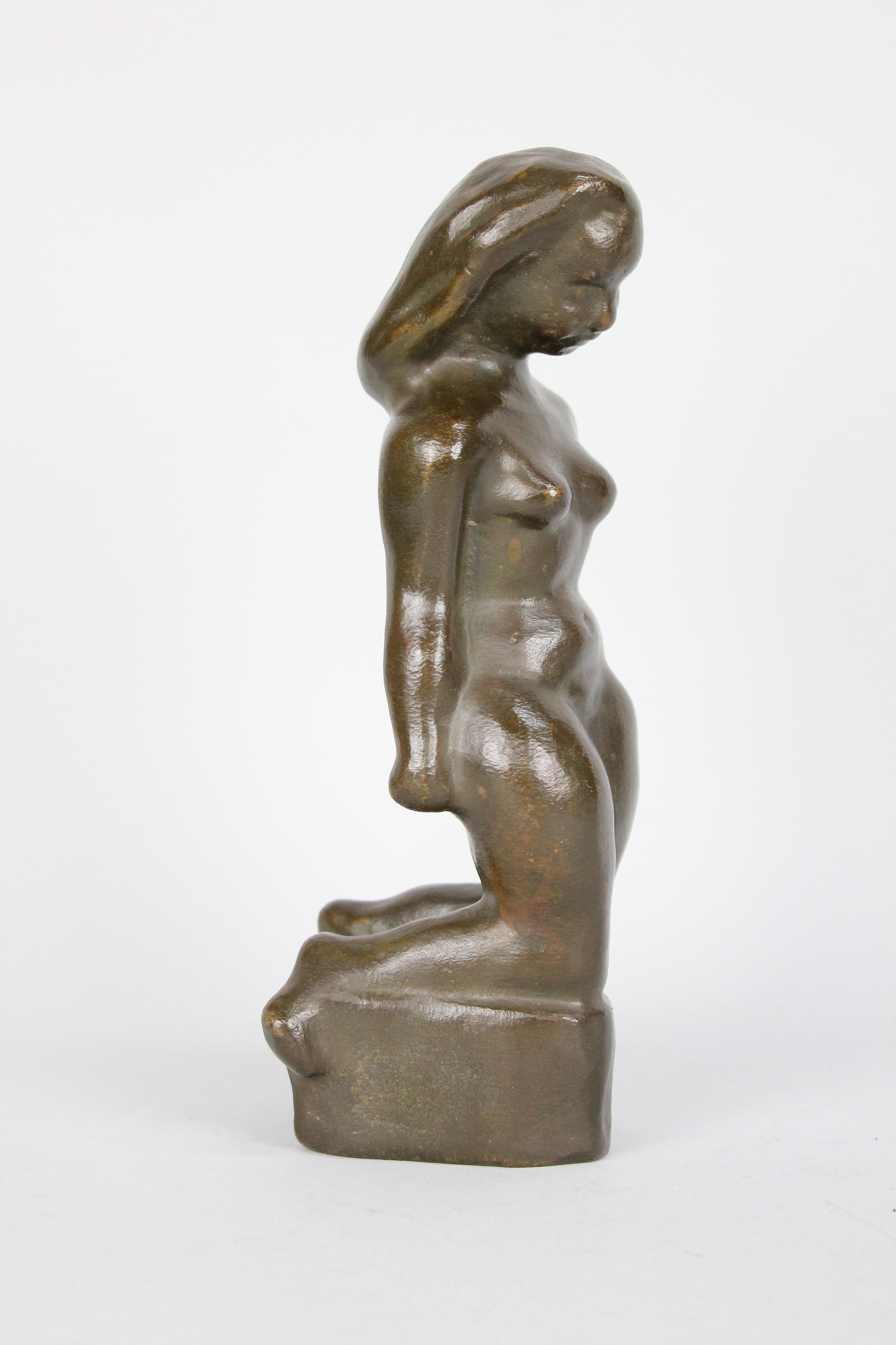 Sigge Berggren, Swedish Modernist Nude Bronze Sculpture, 1940s For Sale 3