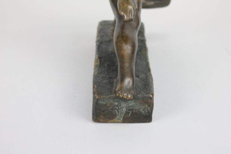 Sigge Berggren Mid Century Swedish Bronze Nude Ballerina Sculpture For
