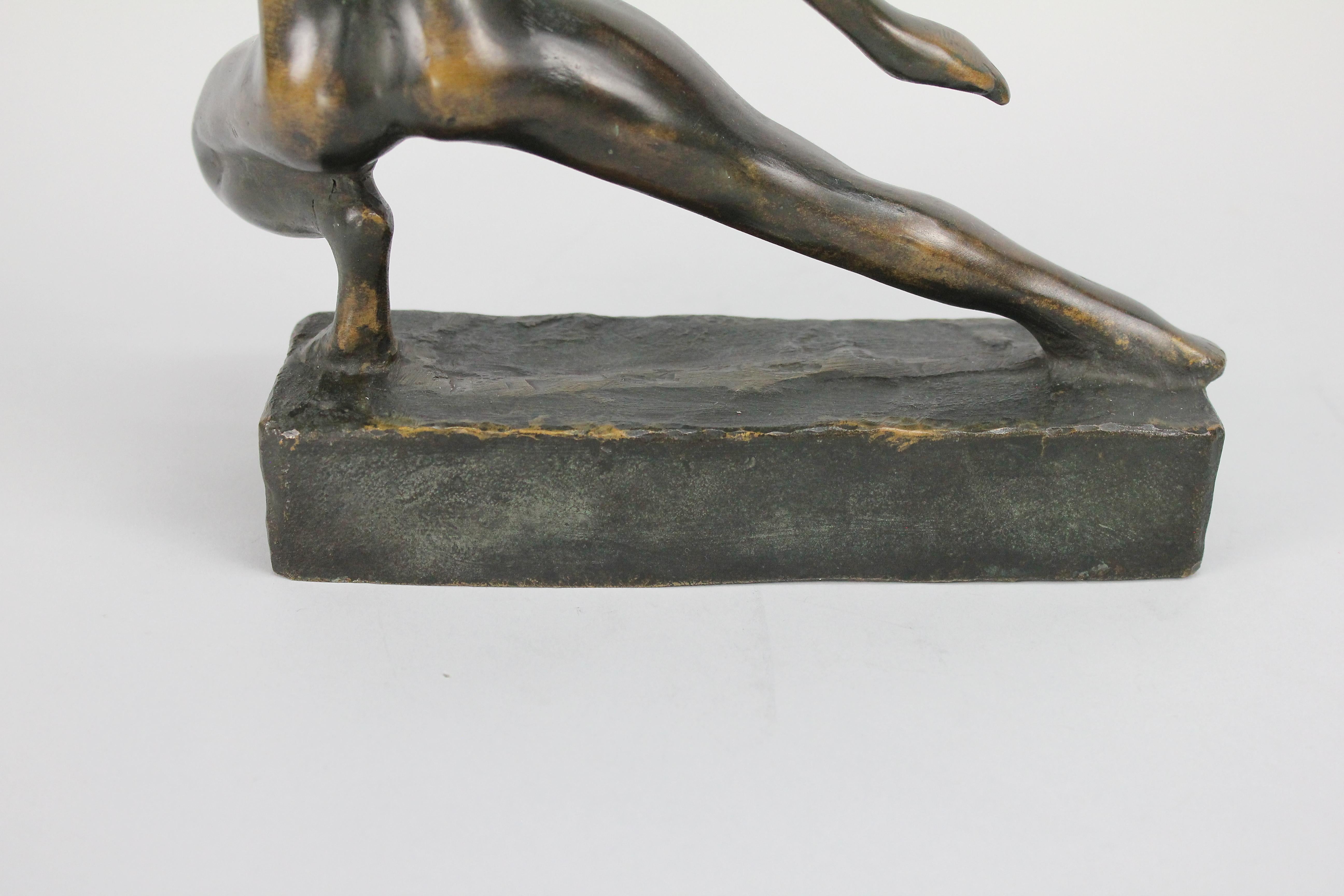 Sigge Berggren Mid-Century Swedish Bronze Nude Ballerina Sculpture For Sale 5