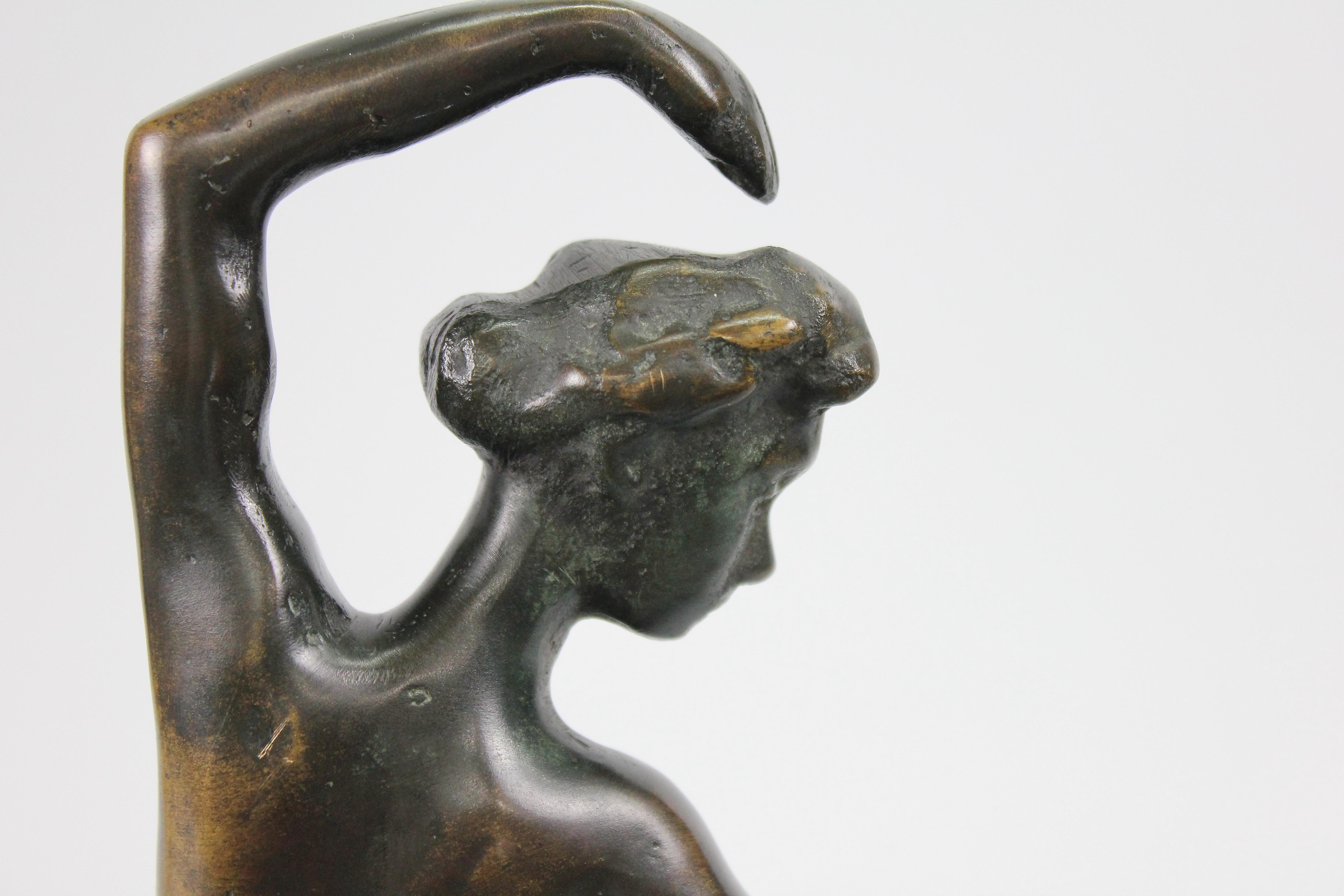 Sigge Berggren Mid-Century Swedish Bronze Nude Ballerina Sculpture For Sale 7