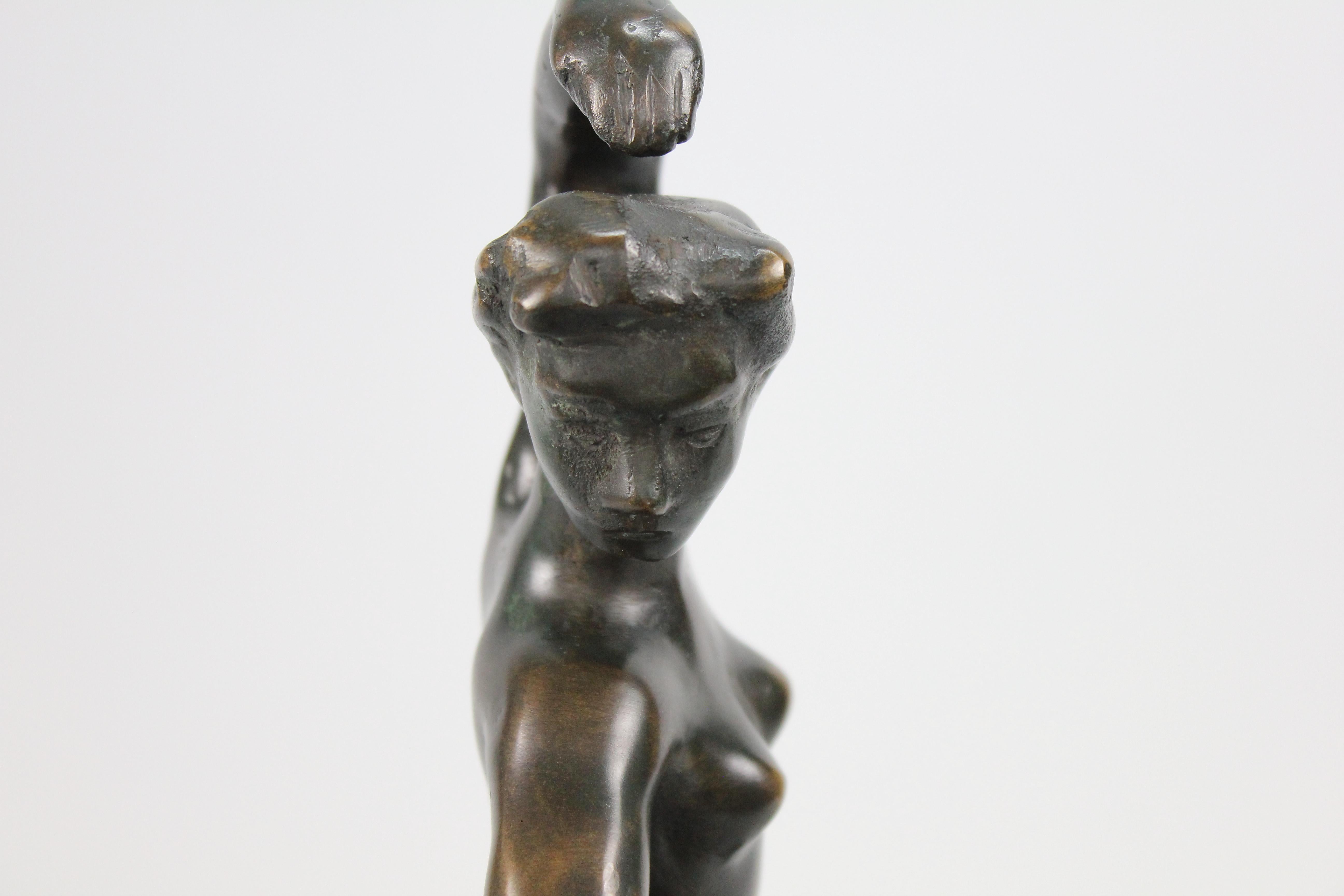 Sigge Berggren Mid-Century Swedish Bronze Nude Ballerina Sculpture For Sale 8