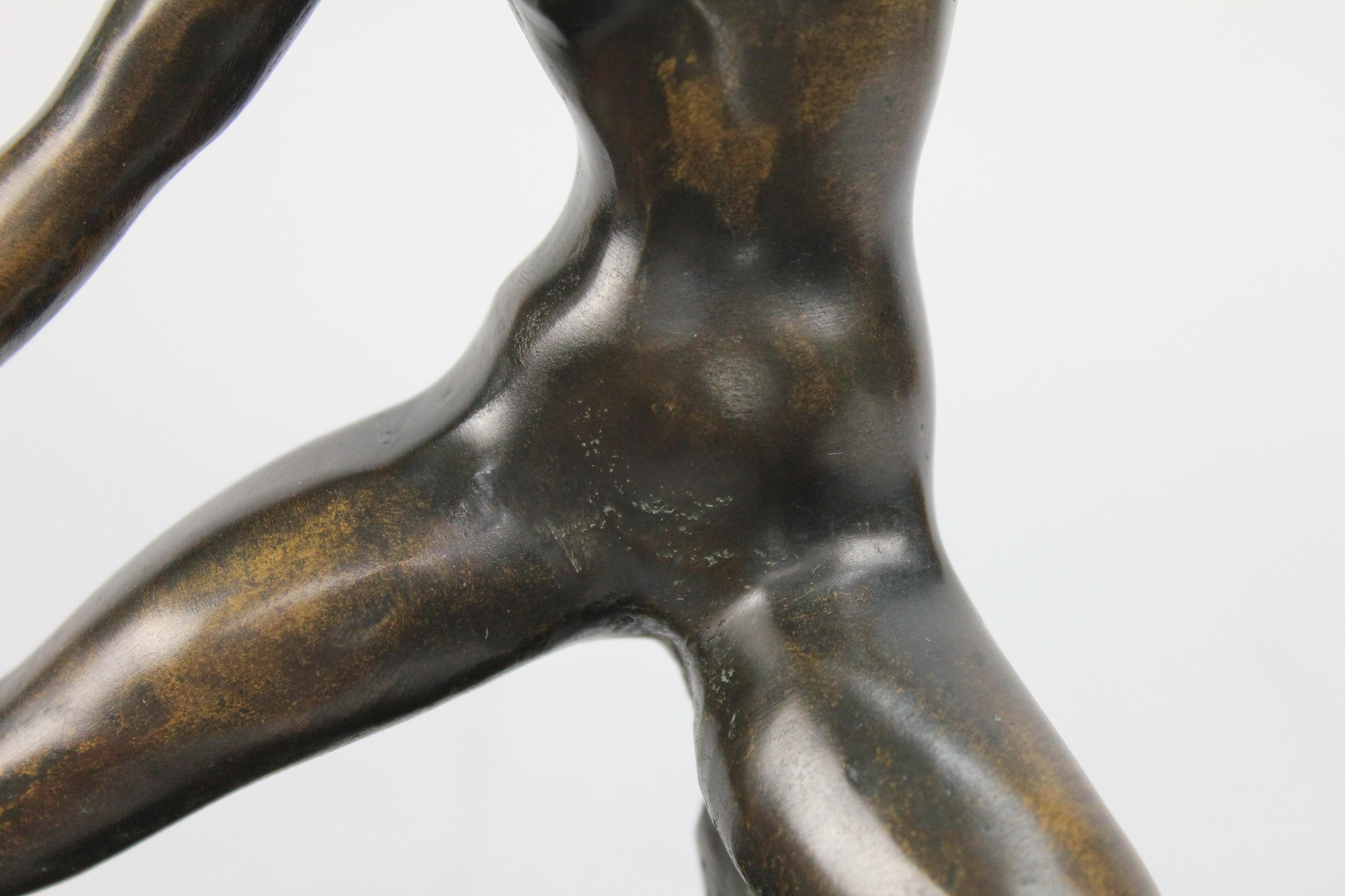 Sigge Berggren Mid-Century Swedish Bronze Nude Ballerina Sculpture For Sale 9