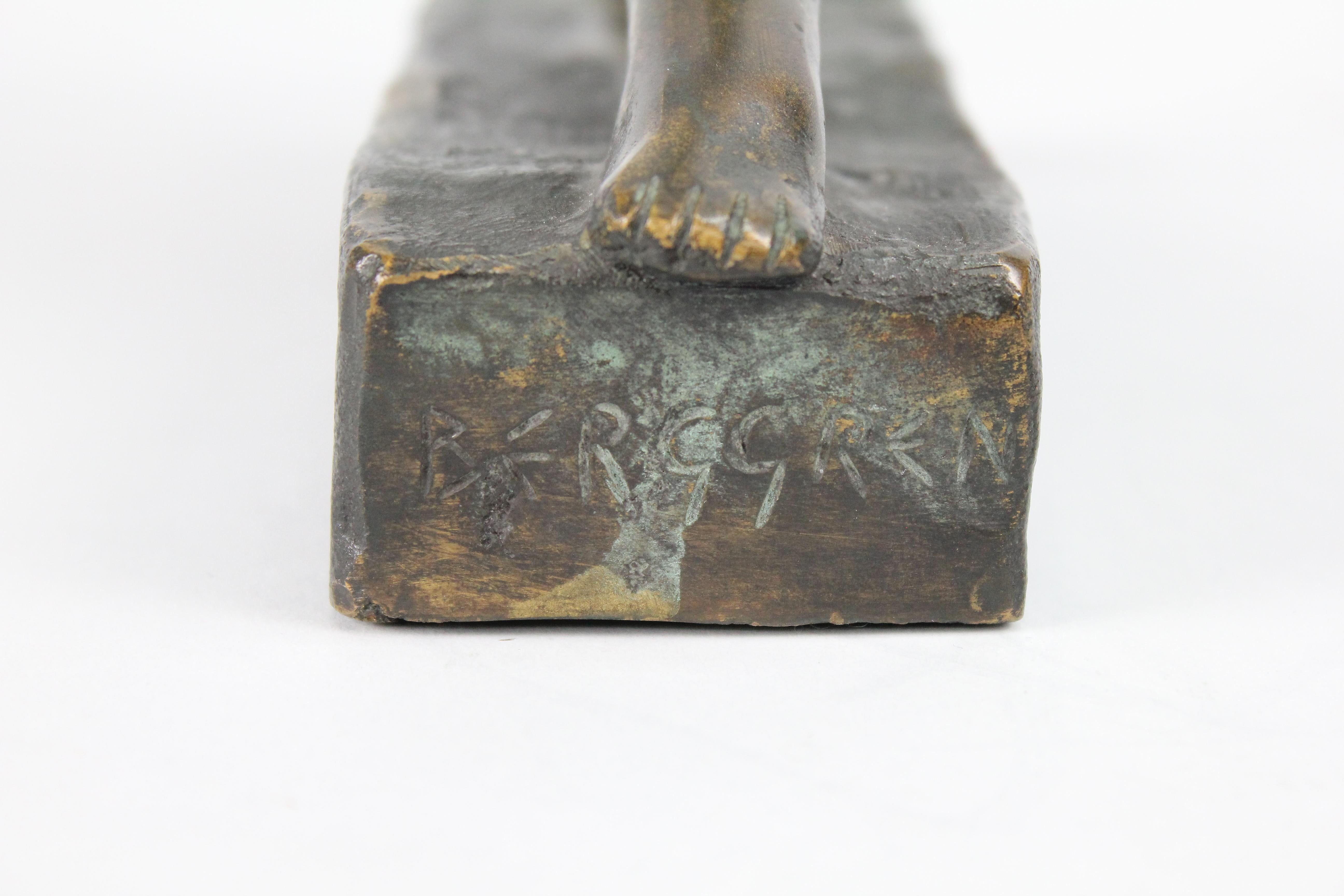 Sigge Berggren Mid-Century Swedish Bronze Nude Ballerina Sculpture For Sale 11
