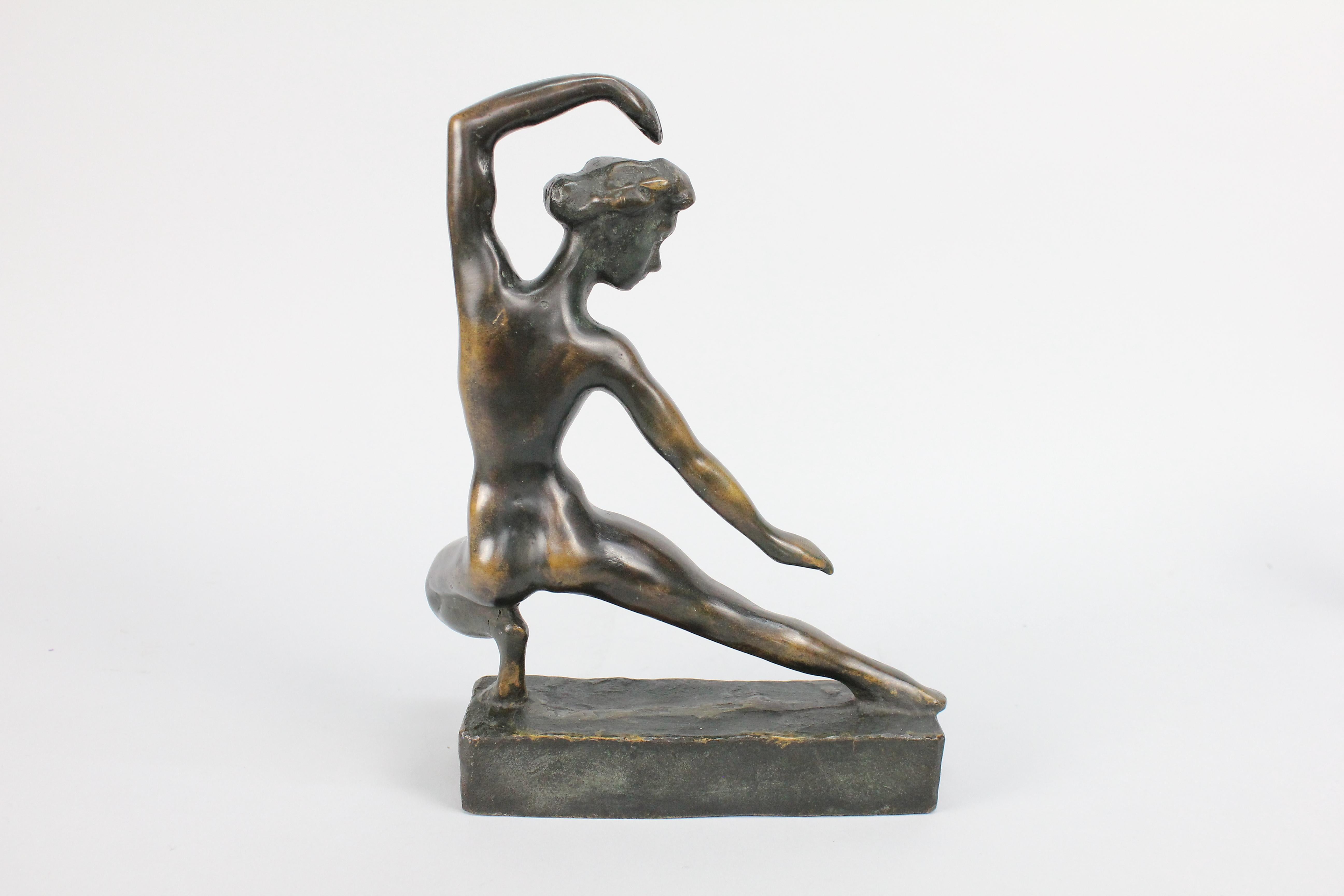 Mid-Century Modern Sigge Berggren Mid-Century Swedish Bronze Nude Ballerina Sculpture For Sale