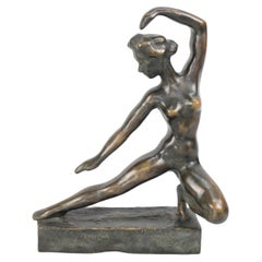 Sigge Berggren Mid-Century Swedish Bronze Nude Ballerina Sculpture