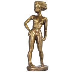 Sigge Berggren, Swedish Modernist Nude Bronze Sculpture, 1940s
