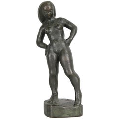 Sigge Berggren, Swedish Modernist Nude Bronze Sculpture, 1940s