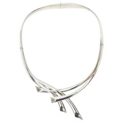  Sigi Pineda Sterling Silver Sculptural Collar Necklace
