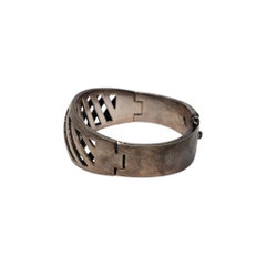 Sigi Pineda Taxco Mexico Sterling Silver Basket Weave Panel Bracelet #25171