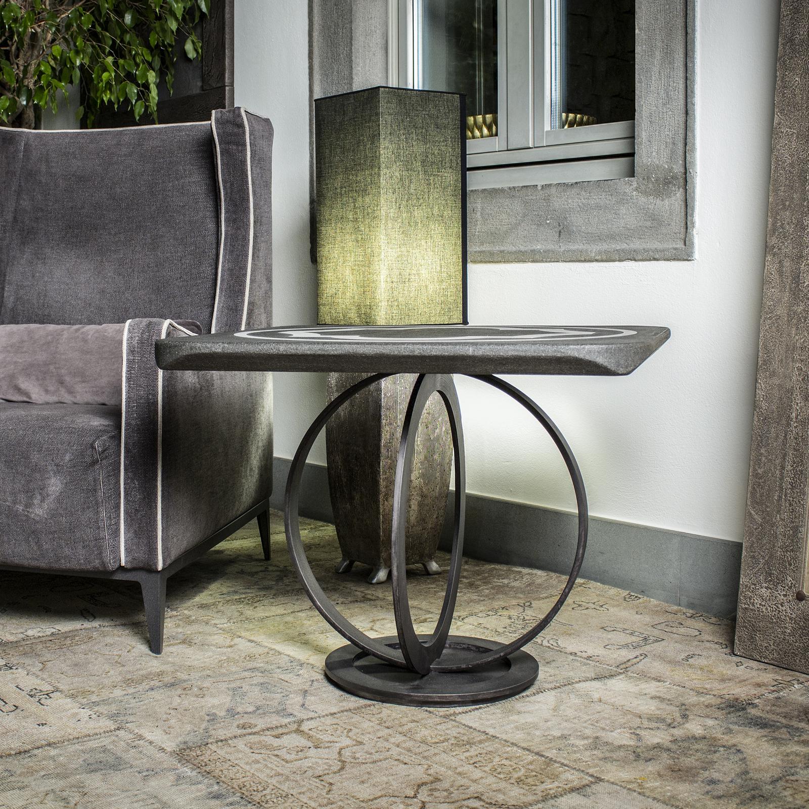 An exquisite piece of functional decor, this side table combines round and straight lines for a timeless silhouette that gets its inspiration from traditional decor (its name in Italian means 