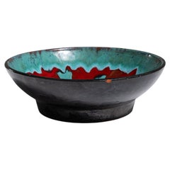 Sigismondi Fat Lava Ceramic Bowl with Glaze, Italy, 1970s