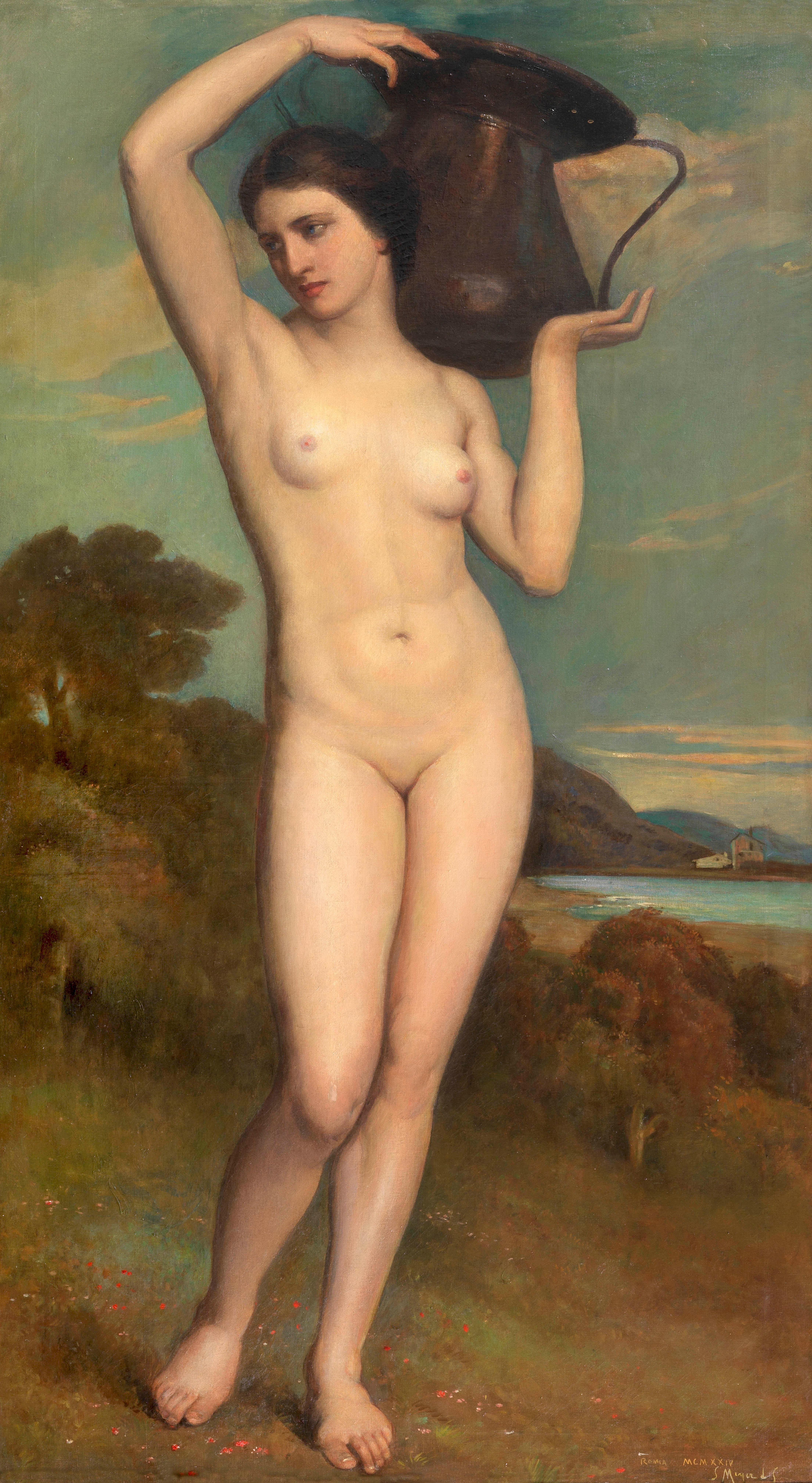 Sigismondo Meyer  Nude Painting - Water Bearer