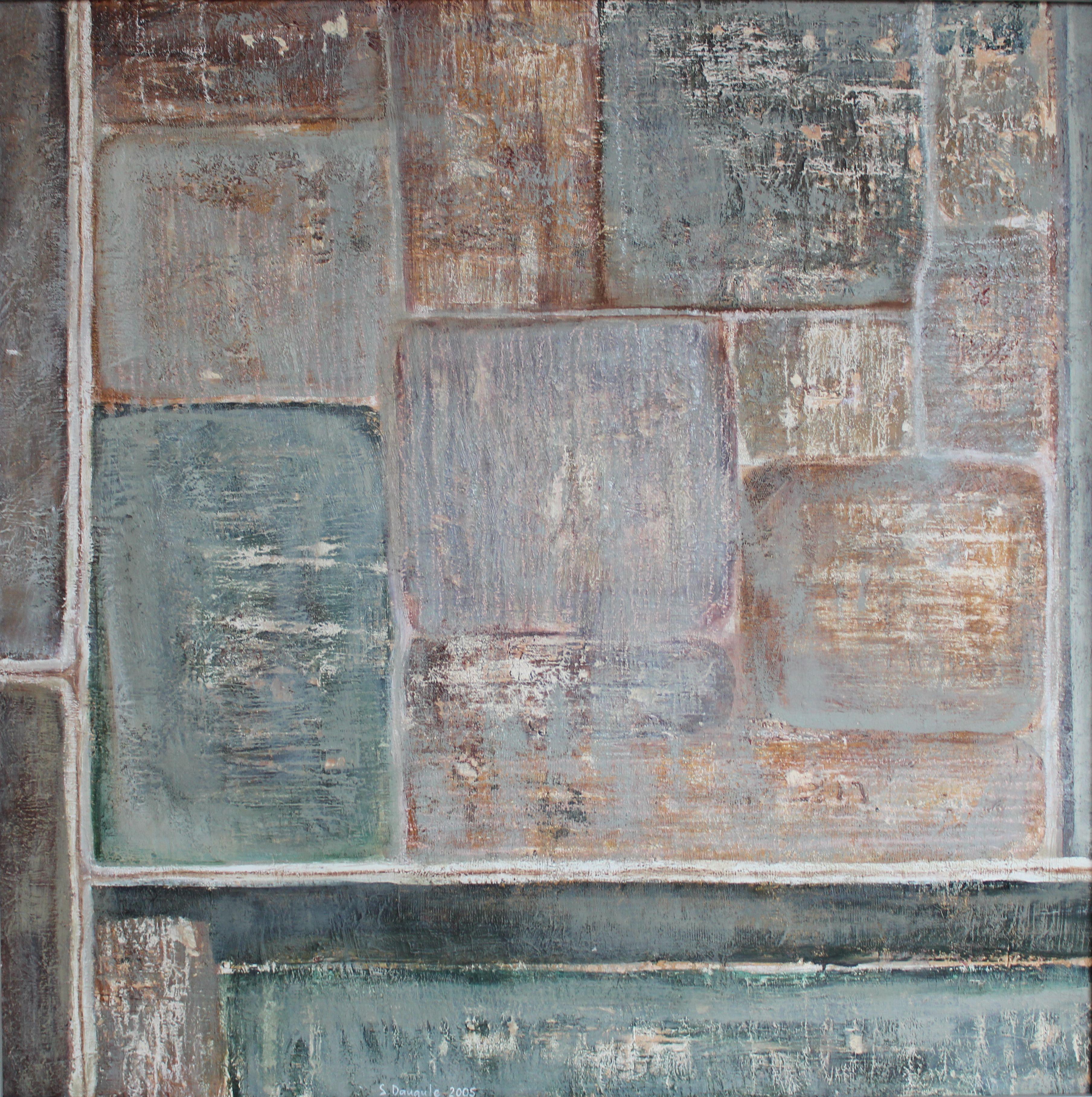 Sigita Daugule  Abstract Painting - The autumn fields. 2005. Oil on canvas,  100x100 cm