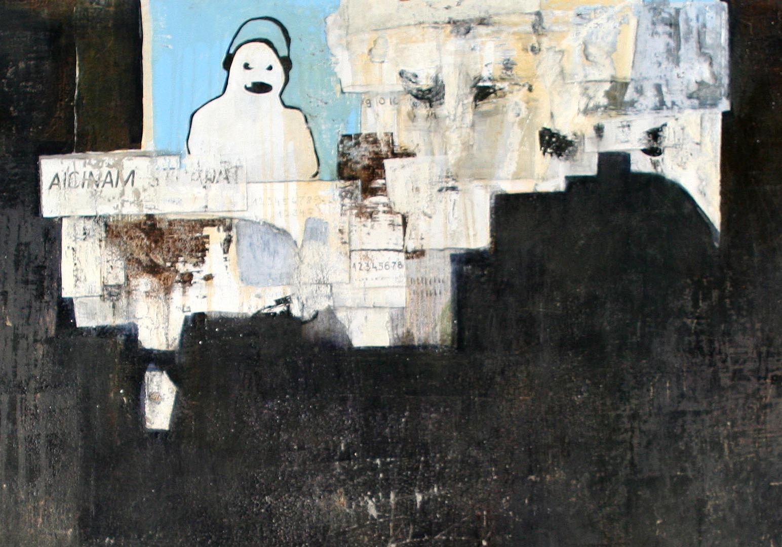 Wand Wand. 2005. Öl auf Leinwand,  111x150 cm – Painting von Sigita Daugule 
