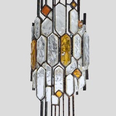 Sigle wall light Hammered Clear and Amber Italian Design by Longobard