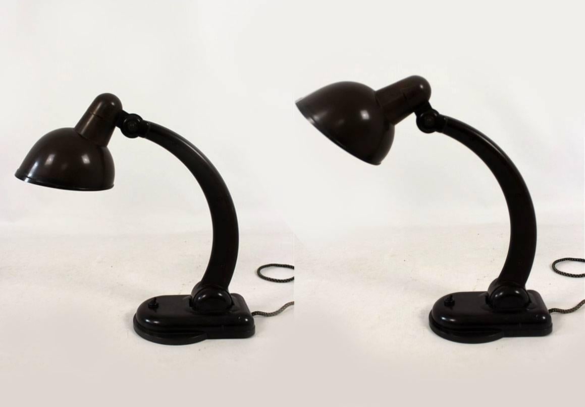 Sigma Bakelite Table Lamp by Christian Dell for Heinrich Römmler, 1930s 7