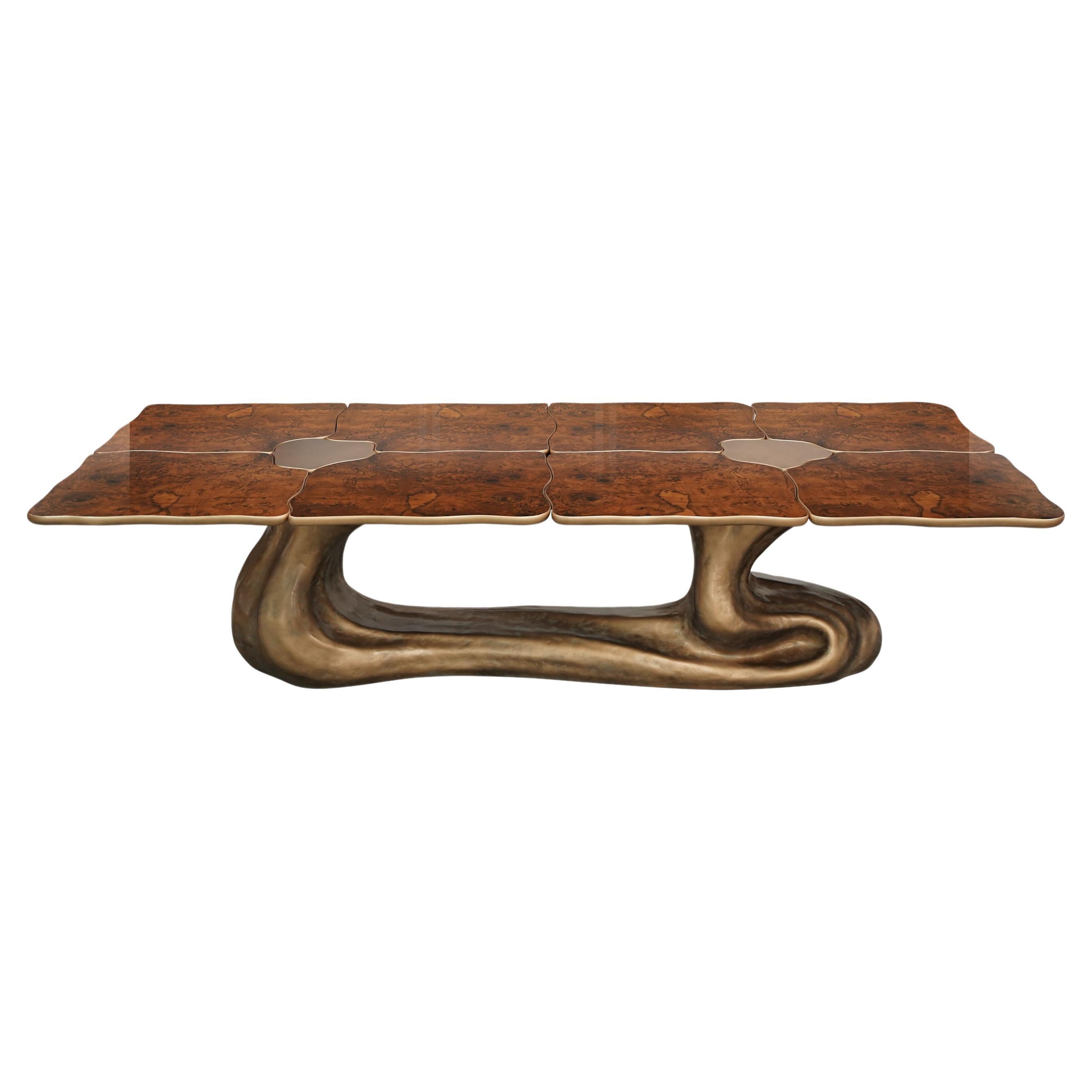Sigma Dining Table with Walnut Root Top For Sale