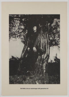 "The Tree that grew hollow because of me", unframed black and white print