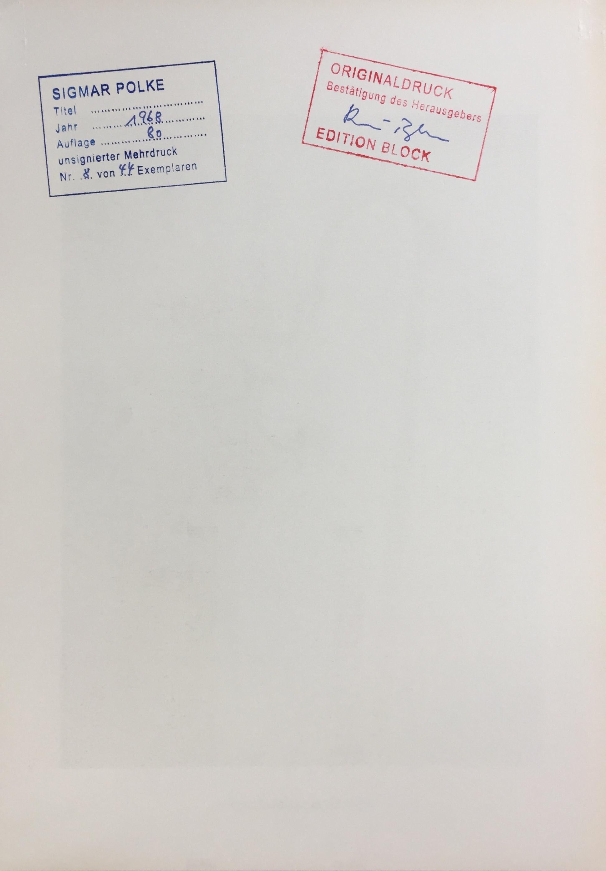 „“Die Korrespondenz der Handlinien“, ungerahmter Schwarz-Weiß-Druck, Berlin 1960er Jahre (Nachkriegszeit), Print, von Sigmar Polke