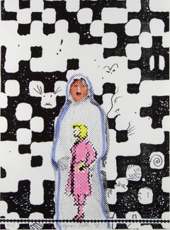 « Hallucie », impression abstraite en couleur, l'une des vingt épreuves d'artistes, signée par Polke