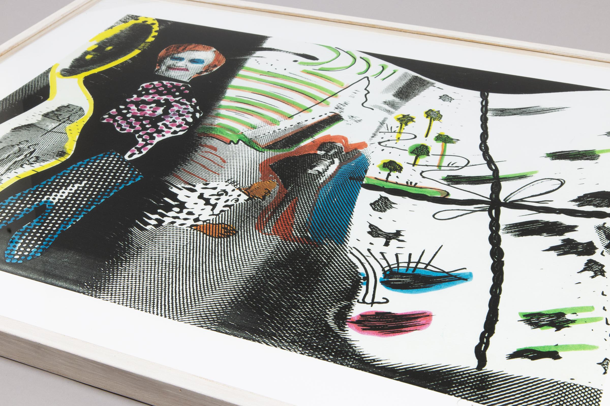 Sigmar Polke, S. schmeckt Pfirsich von H. – 1996, Lithographie, signiert im Angebot 1