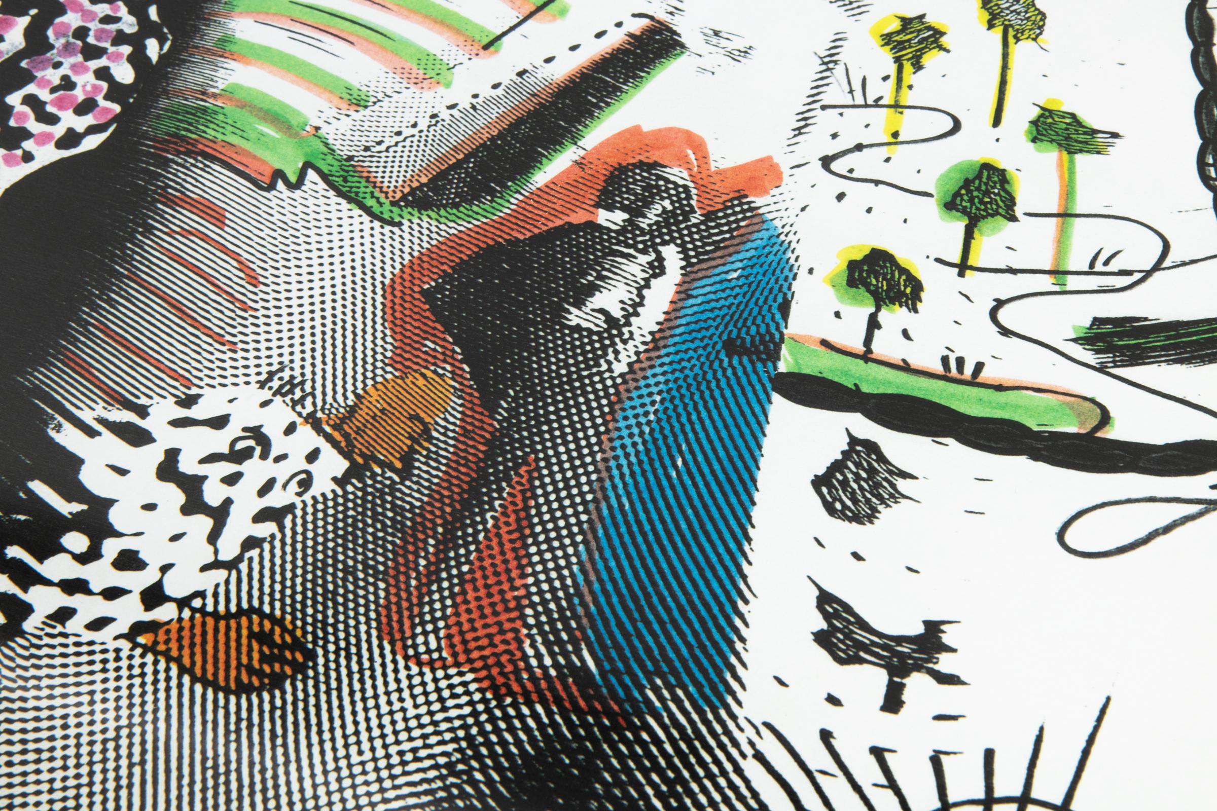 Sigmar Polke, S. schmeckt Pfirsich von H. – 1996, Lithographie, signiert im Angebot 4