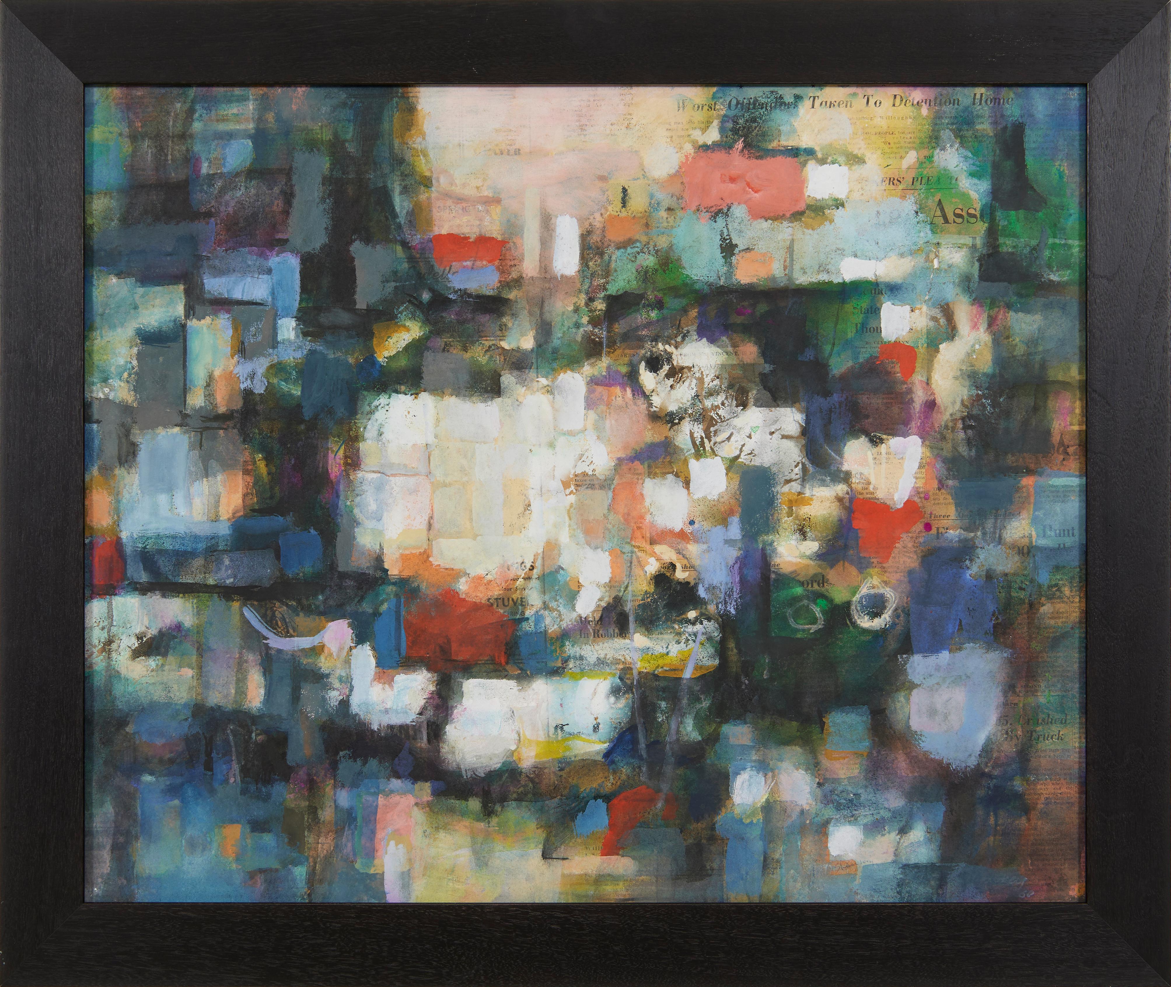 Reflections, Mid-Century Abstract Painting, Cleveland School Artist