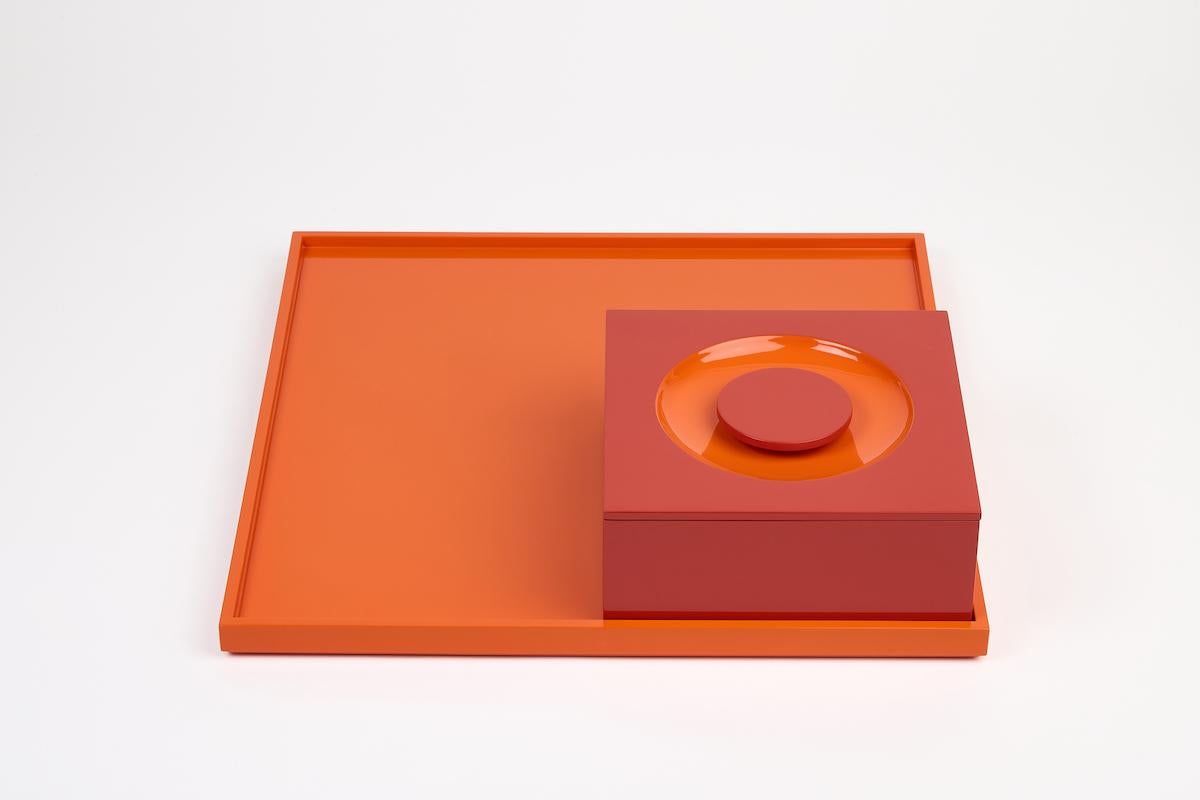 Contemporary SIGN Box Round, Kerylos & Tangerine by Reda Amalou For Sale