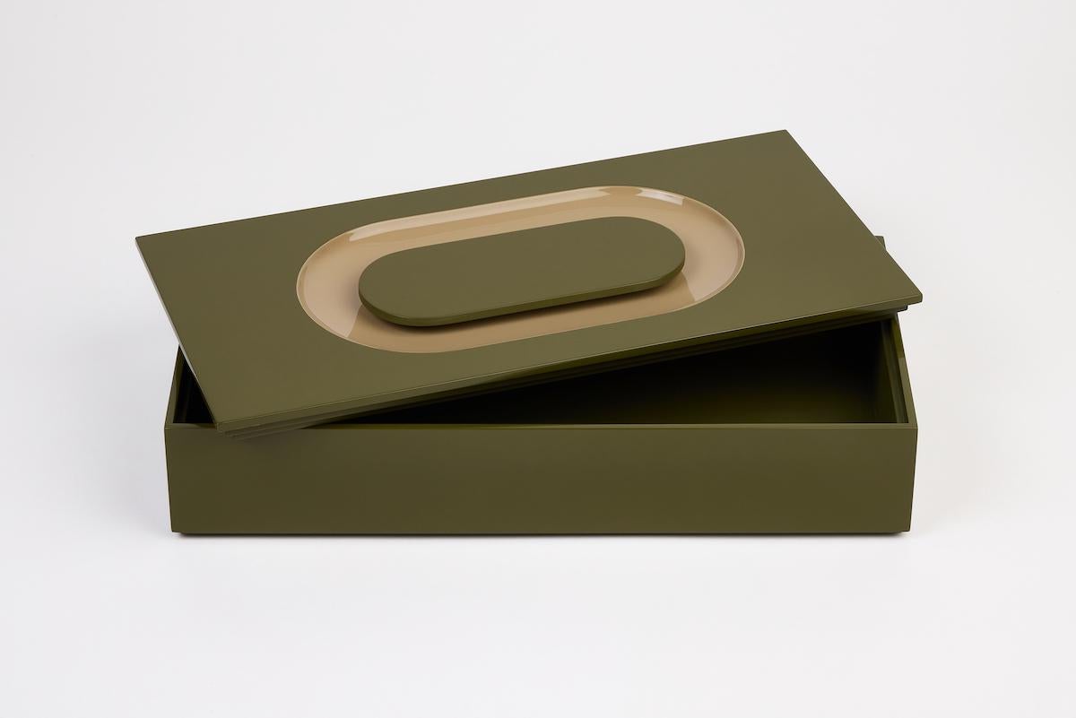 Leather SIGN Box Set, Khaki & Mastic by Reda Amalou For Sale