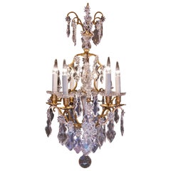 Sign by Baccarat, French Louis XV Style Gilt-Bronze & Cut Crystal Chandelier Cir