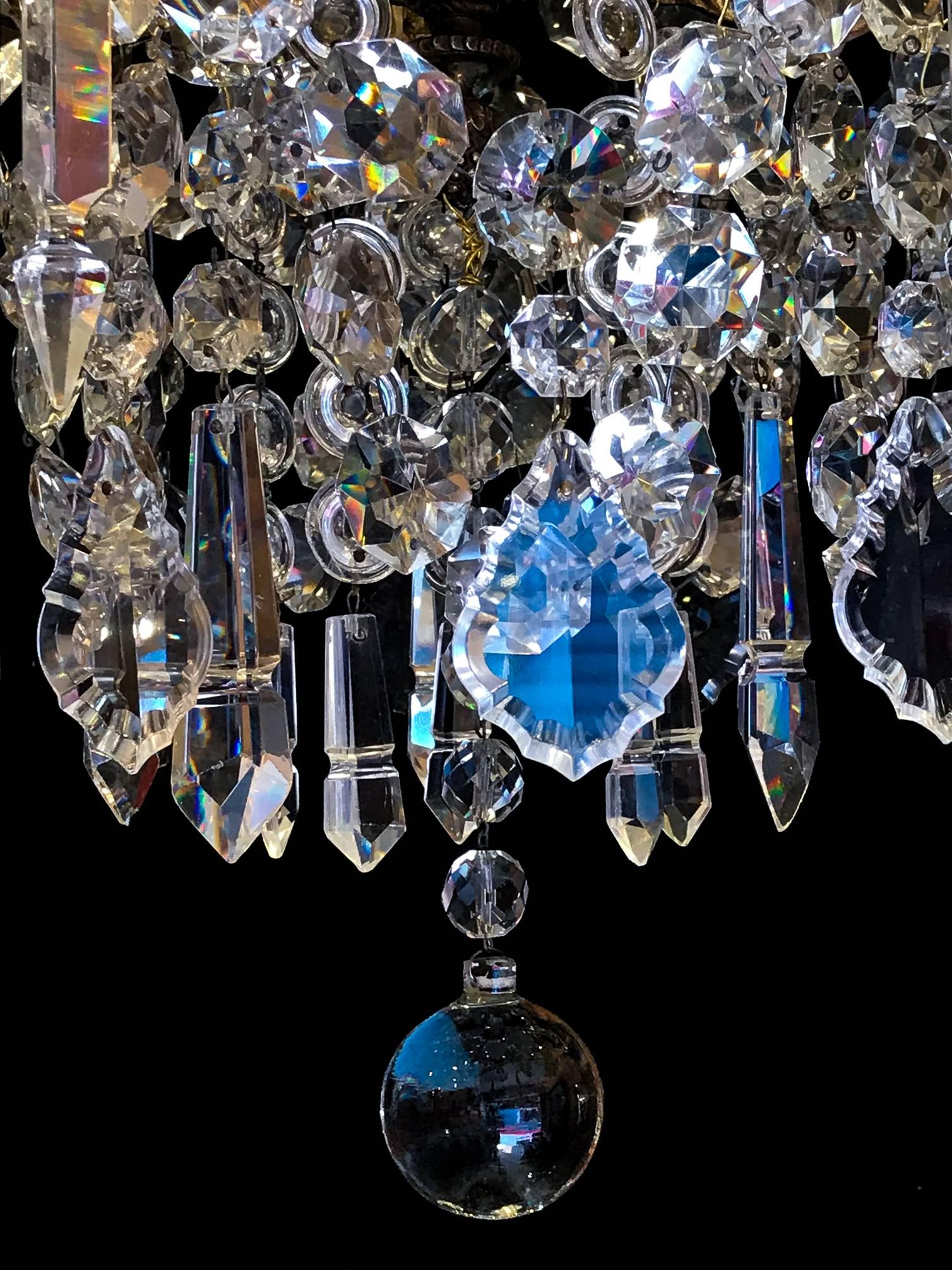 Sign by Baccarat, Late 19th Century Ormolu and Crystal Small Chandelier 5