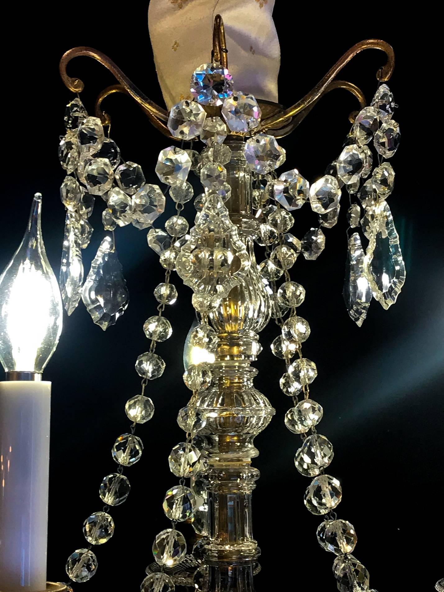 Louis XVI Sign by Baccarat, Late 19th Century Ormolu and Crystal Small Chandelier