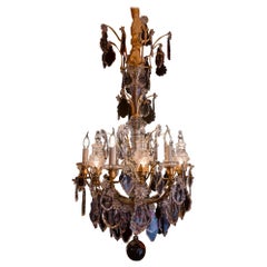 Sign by Baccarat Louis XVI Style Gilt-Bronze 
Cut Crystal 12 Lights Chandelier