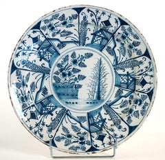 Sign by Jan Jansz Van Der Laen, Late-17th-century, Faience Delft Round Dish
