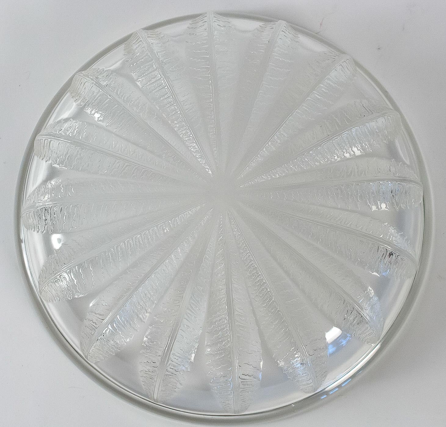 Sign by René Lalique France Round Opalescent Glass 