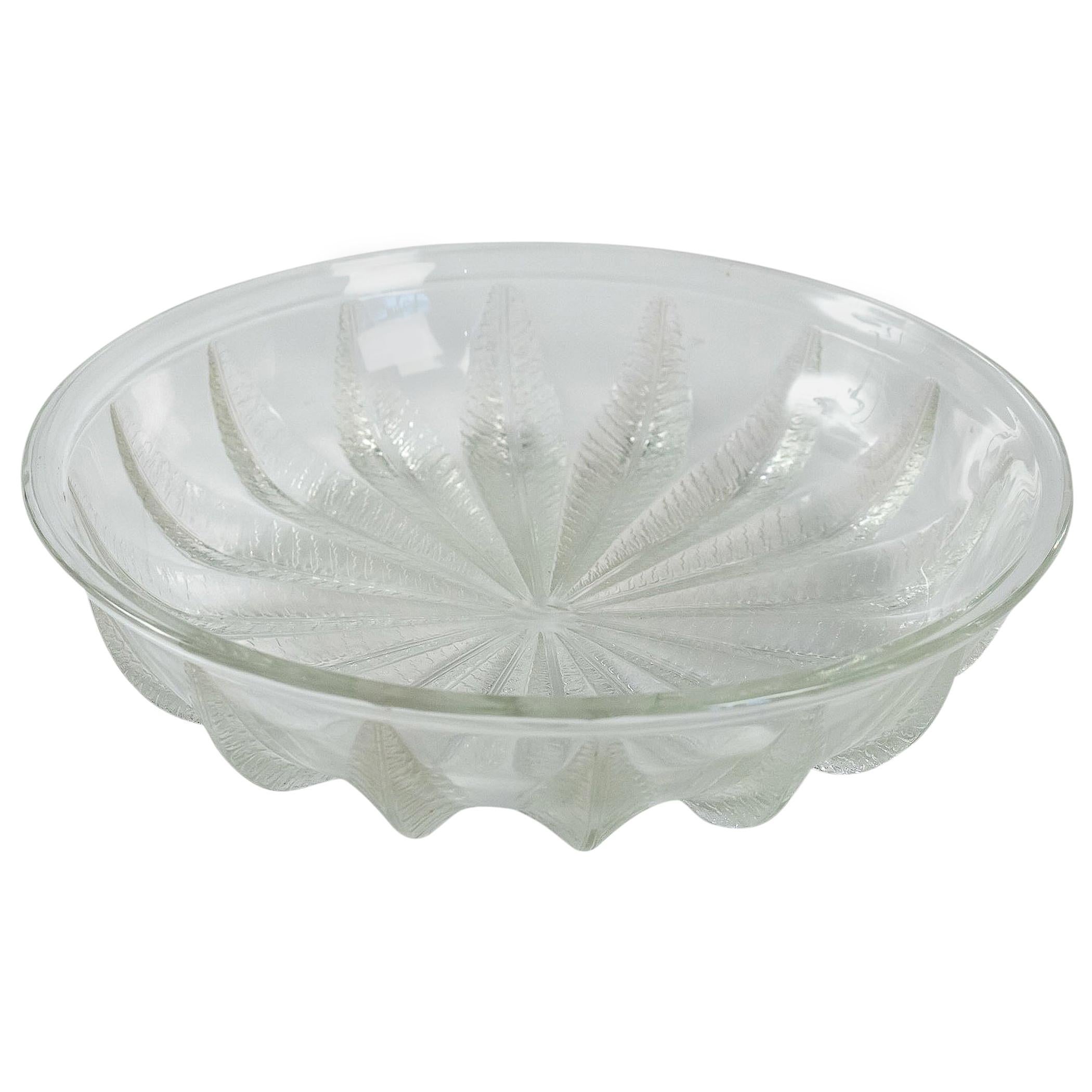 Sign by René Lalique France Round Opalescent Glass "Chataignier", circa 1940 For Sale