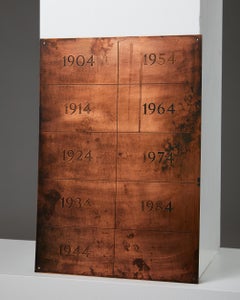 Letrero de cobre diseñado por Jan Svenungsson, Suecia, 1988, Único, Colgante de pared