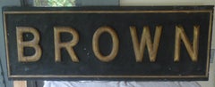 Sign Used for Advertising, Late 1800s, Giltwood on Metal, BROWN