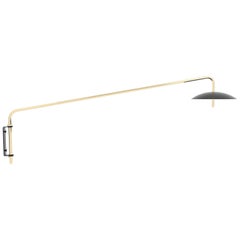 Signal Arm Sconce in Black x Brass, Long, Hardwire, by Souda, Made to Order