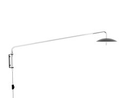 Applique à bras Signal en noir et nickel, longue, câble rigide, par Souda, en stock