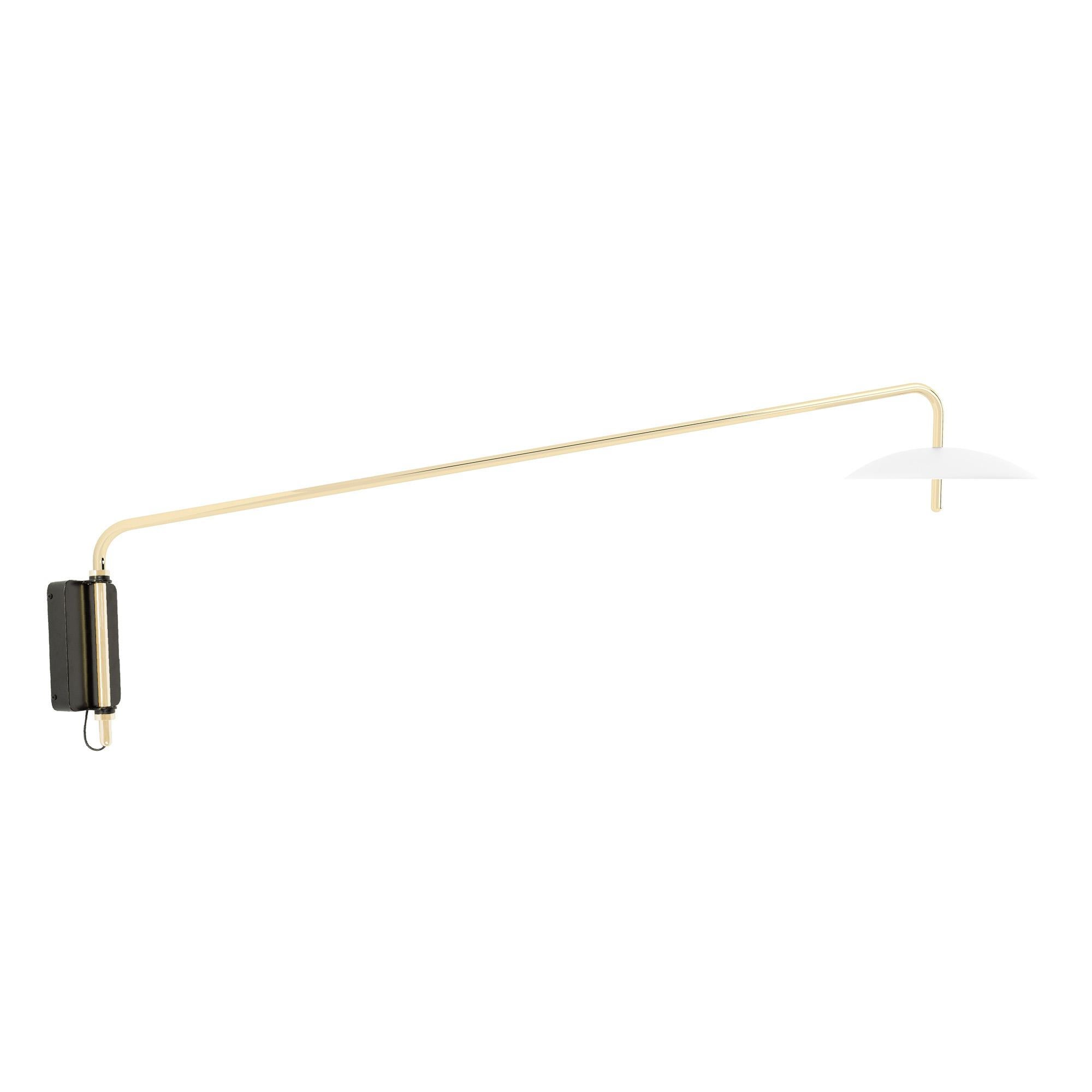 Signal Arm Sconce in White X Brass, Long by Souda, Made to Order For Sale 2