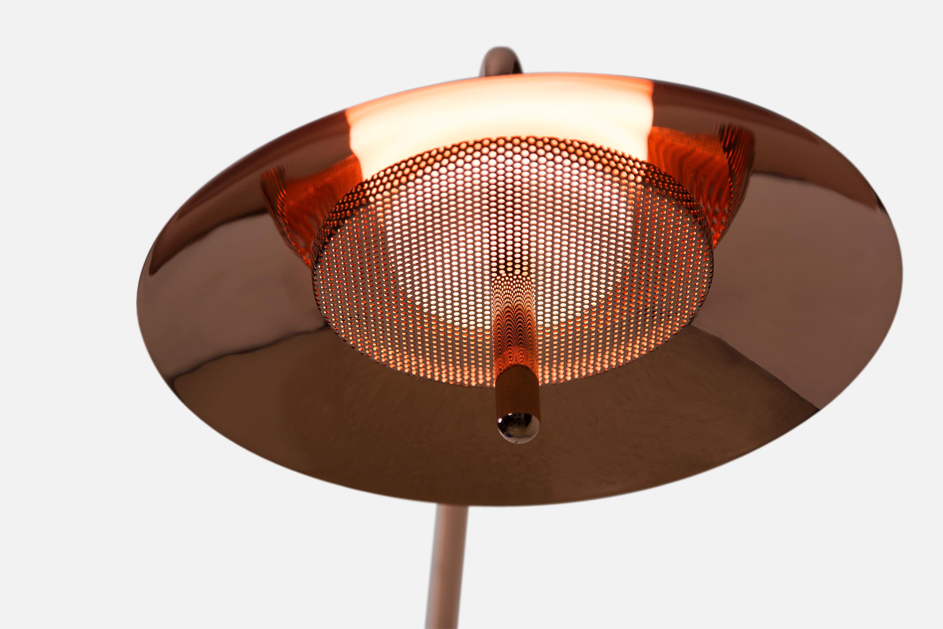 Signal Arm Sconce in White X Copper, Long, by Souda, in Stock In New Condition In Brooklyn, NY