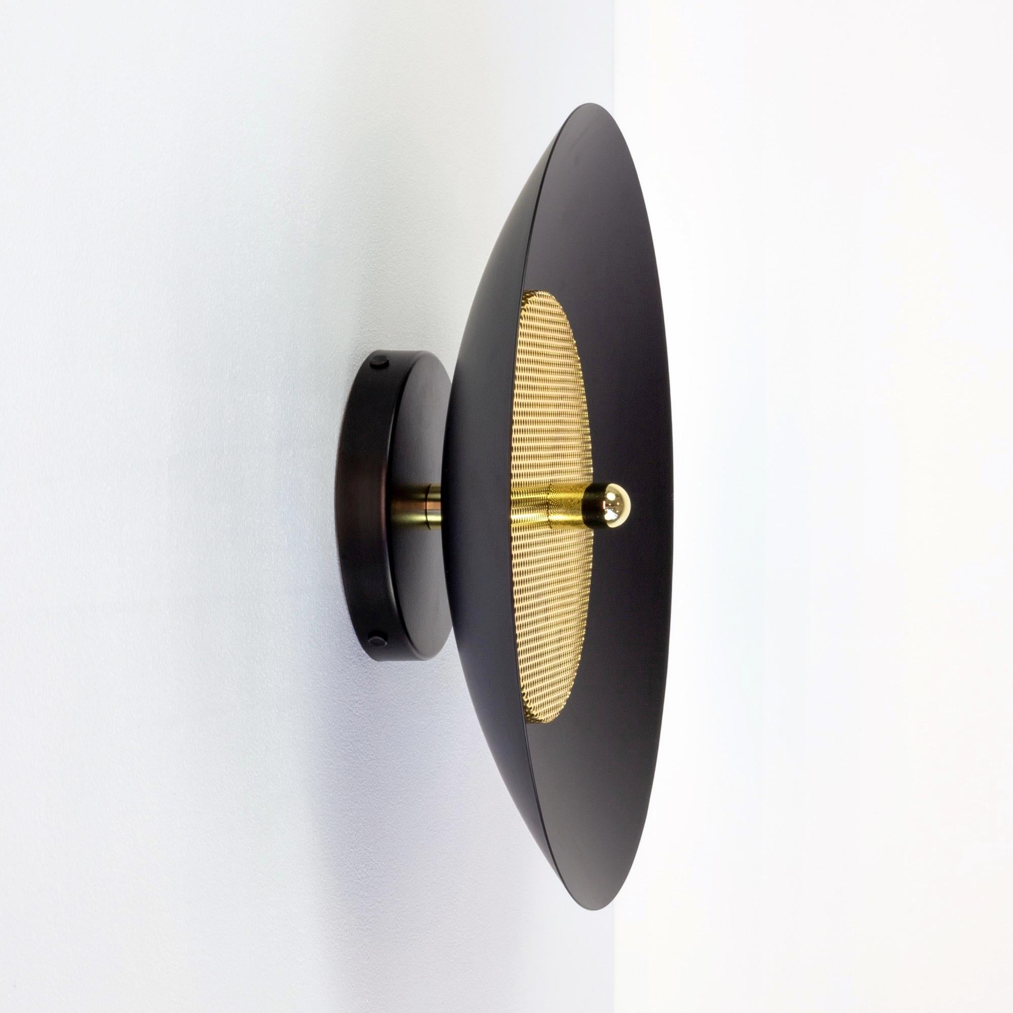 Modern Signal Flush Mount from Souda, Black and Brass, Made to Order For Sale