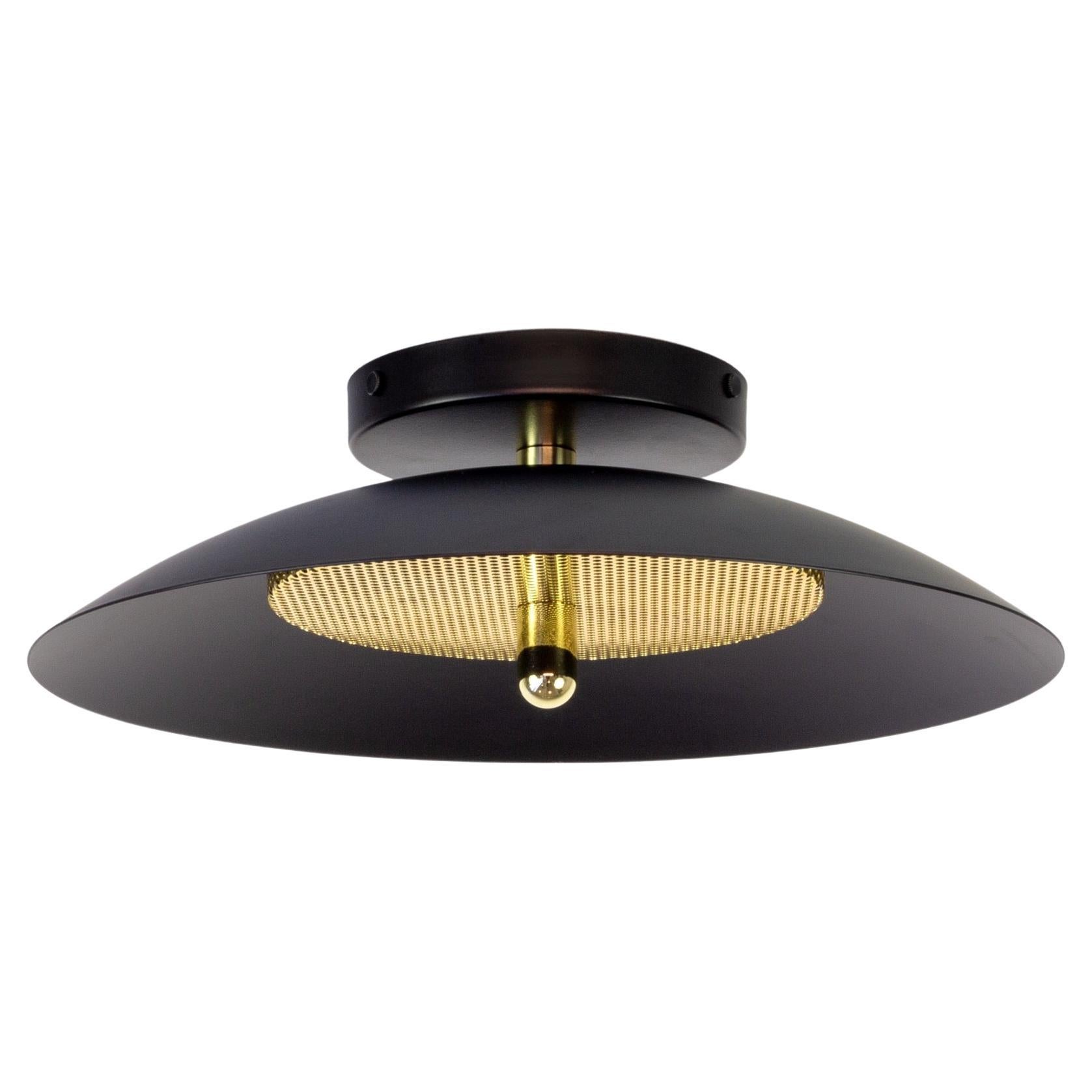 Signal Flush Mount from Souda, Black and Brass, Made to Order For Sale