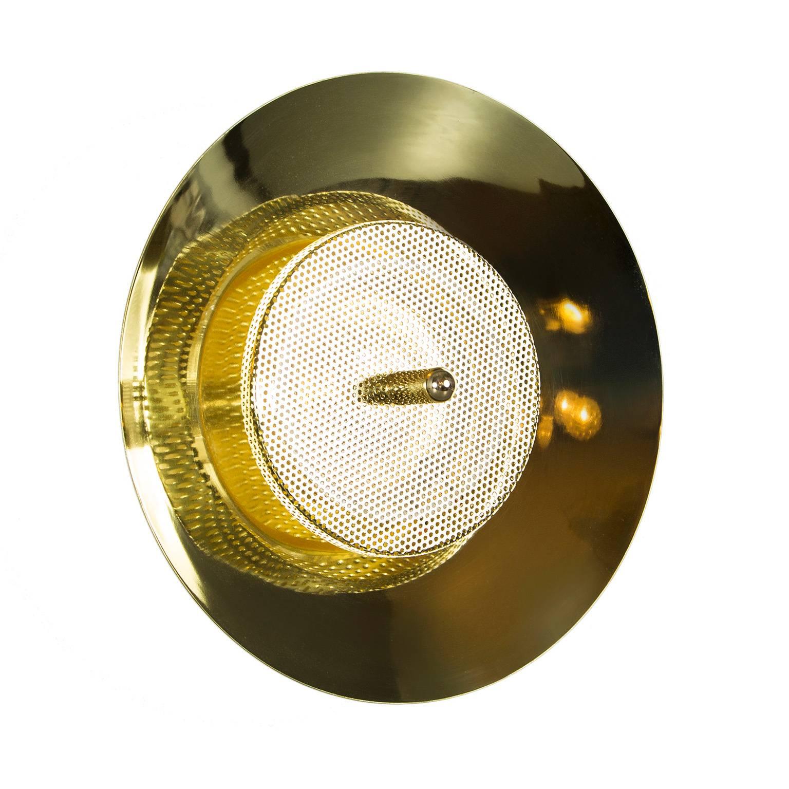 American Signal Flush Mount from Souda, Brass, Made to Order For Sale