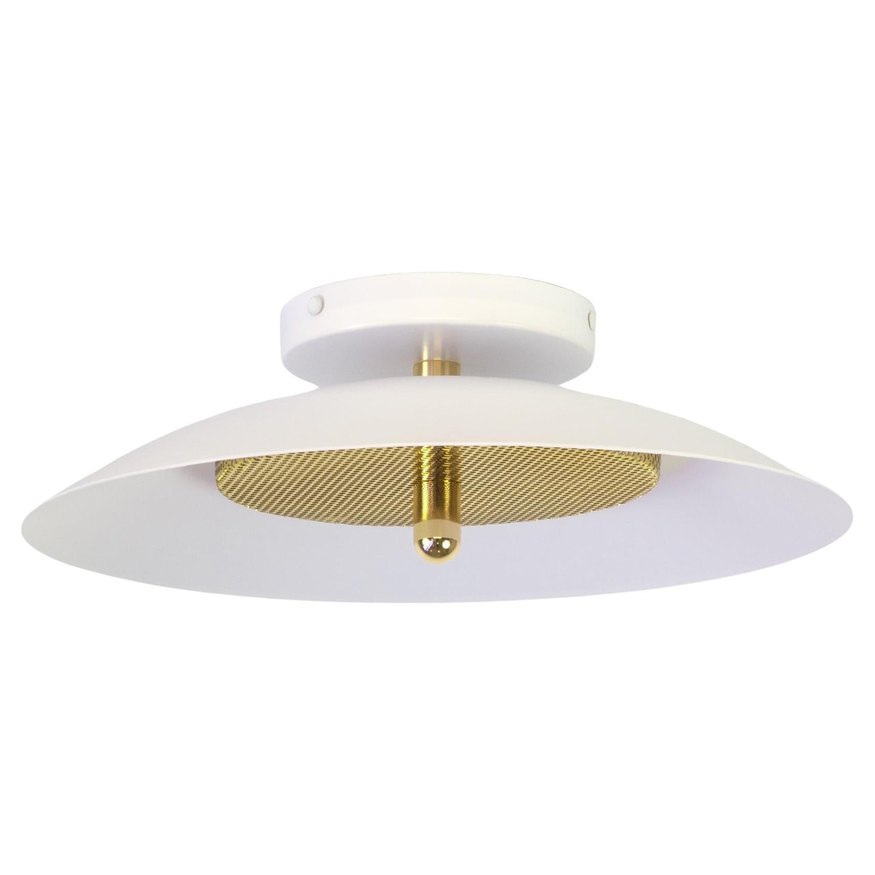 Signal Flush Mount, White and Brass, from Souda, Made to Order